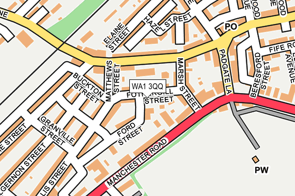WA1 3QQ map - OS OpenMap – Local (Ordnance Survey)