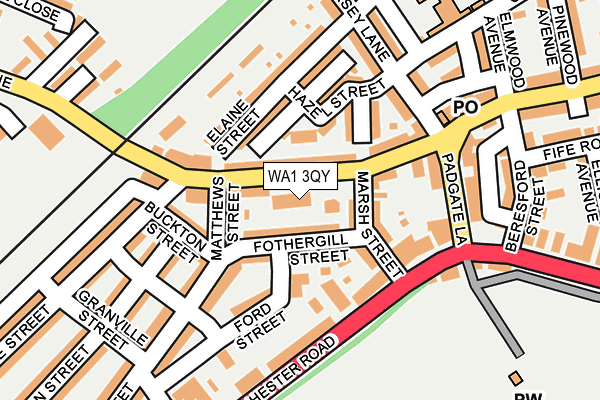 WA1 3QY map - OS OpenMap – Local (Ordnance Survey)