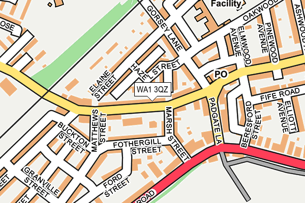 WA1 3QZ map - OS OpenMap – Local (Ordnance Survey)