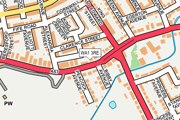 WA1 3RE map - OS OpenMap – Local (Ordnance Survey)