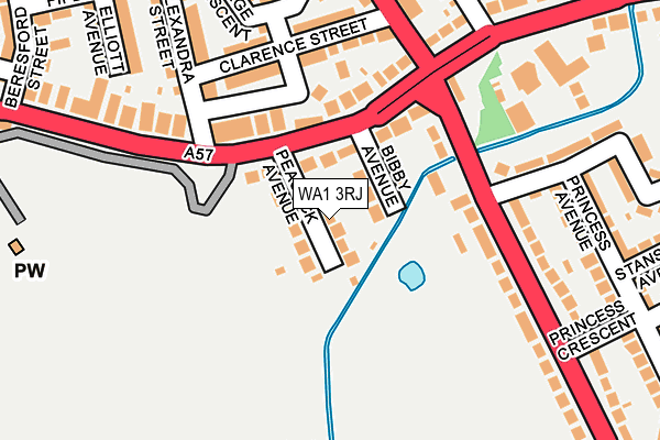 WA1 3RJ map - OS OpenMap – Local (Ordnance Survey)