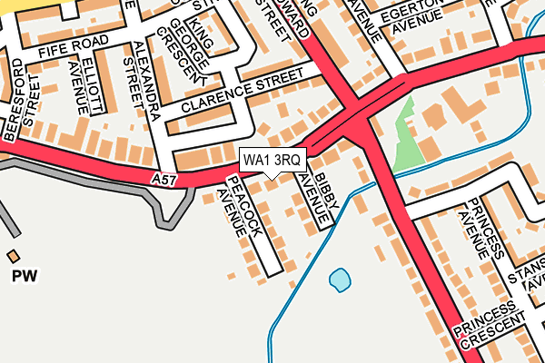 WA1 3RQ map - OS OpenMap – Local (Ordnance Survey)
