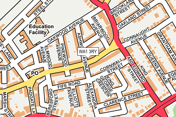 WA1 3RY map - OS OpenMap – Local (Ordnance Survey)