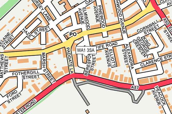 WA1 3SA map - OS OpenMap – Local (Ordnance Survey)