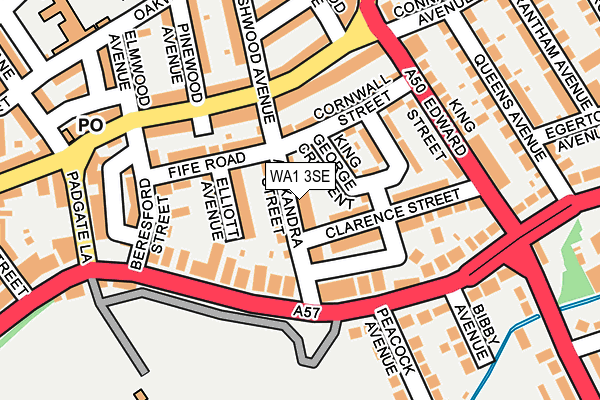 WA1 3SE map - OS OpenMap – Local (Ordnance Survey)