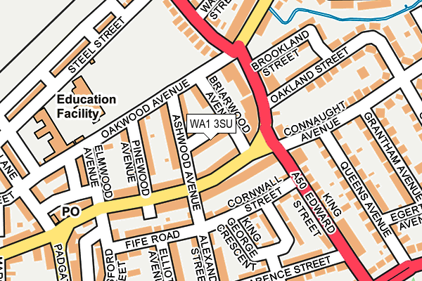 WA1 3SU map - OS OpenMap – Local (Ordnance Survey)