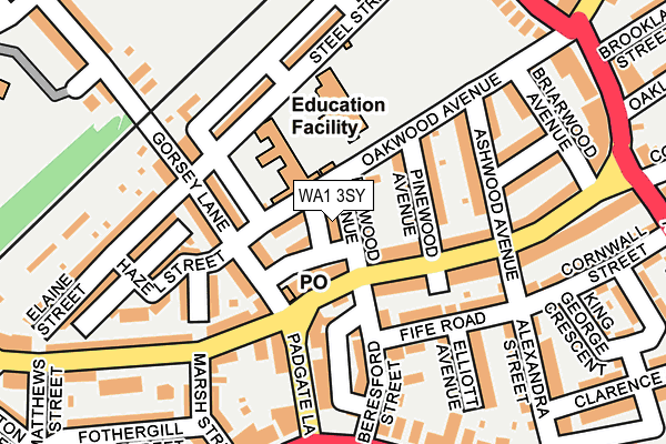 WA1 3SY map - OS OpenMap – Local (Ordnance Survey)
