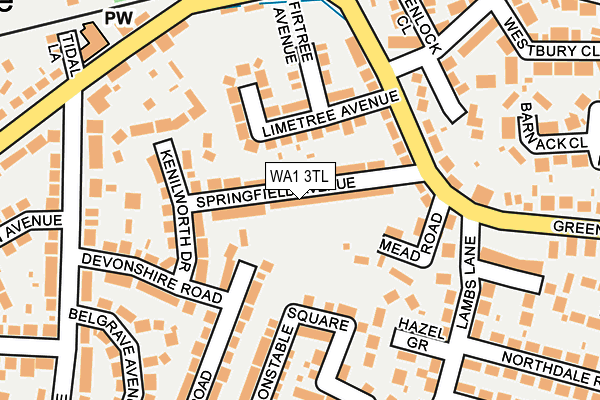 WA1 3TL map - OS OpenMap – Local (Ordnance Survey)