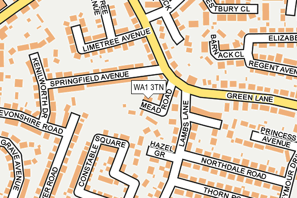WA1 3TN map - OS OpenMap – Local (Ordnance Survey)