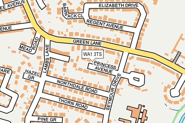 WA1 3TS map - OS OpenMap – Local (Ordnance Survey)