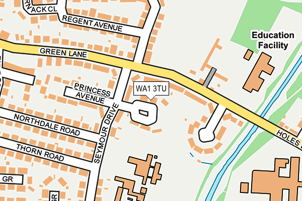 WA1 3TU map - OS OpenMap – Local (Ordnance Survey)