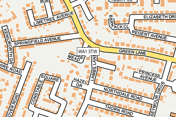 WA1 3TW map - OS OpenMap – Local (Ordnance Survey)