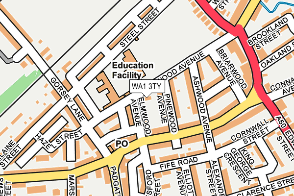 WA1 3TY map - OS OpenMap – Local (Ordnance Survey)