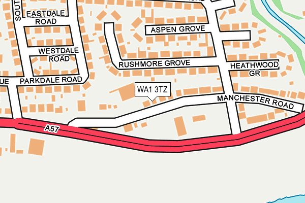 WA1 3TZ map - OS OpenMap – Local (Ordnance Survey)