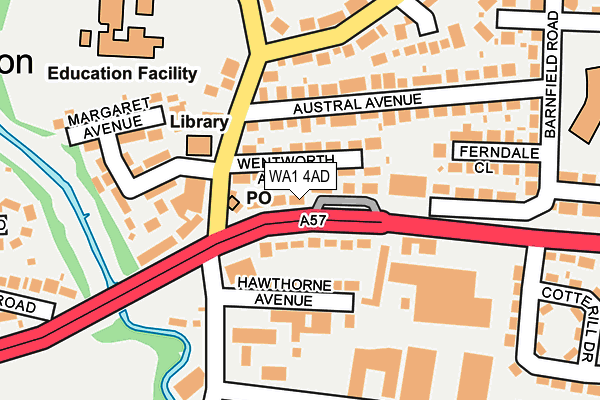WA1 4AD map - OS OpenMap – Local (Ordnance Survey)