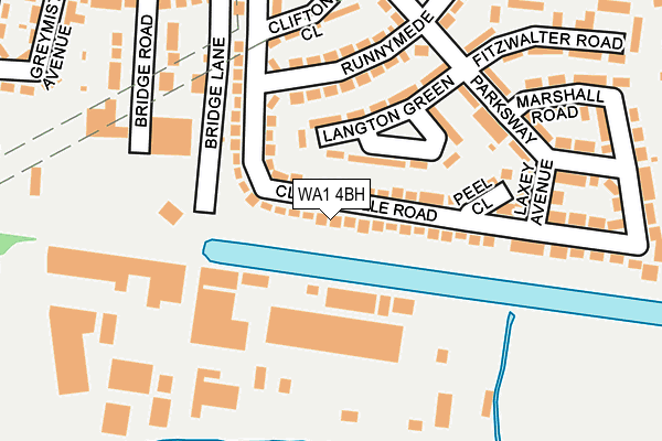 WA1 4BH map - OS OpenMap – Local (Ordnance Survey)