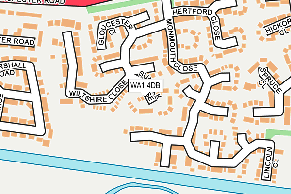 WA1 4DB map - OS OpenMap – Local (Ordnance Survey)