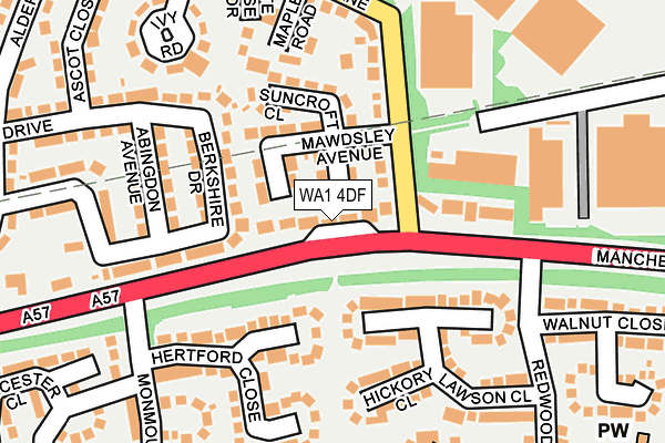 WA1 4DF map - OS OpenMap – Local (Ordnance Survey)