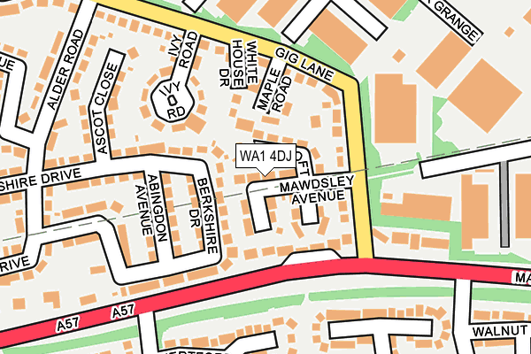 WA1 4DJ map - OS OpenMap – Local (Ordnance Survey)