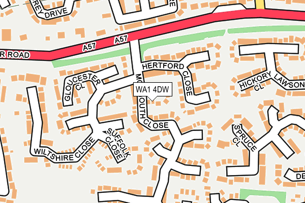 WA1 4DW map - OS OpenMap – Local (Ordnance Survey)