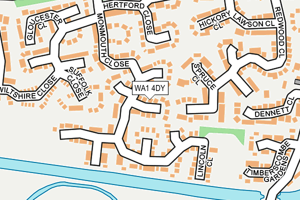 WA1 4DY map - OS OpenMap – Local (Ordnance Survey)