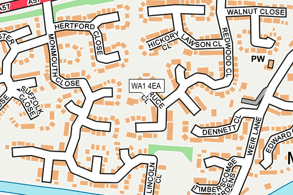 WA1 4EA map - OS OpenMap – Local (Ordnance Survey)