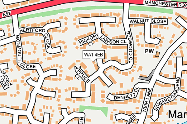 WA1 4EB map - OS OpenMap – Local (Ordnance Survey)