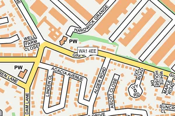 WA1 4EE map - OS OpenMap – Local (Ordnance Survey)