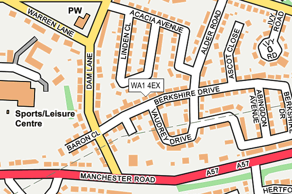 WA1 4EX map - OS OpenMap – Local (Ordnance Survey)