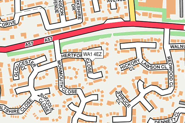WA1 4EZ map - OS OpenMap – Local (Ordnance Survey)
