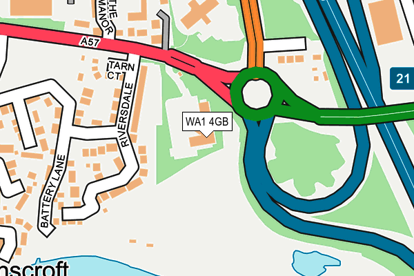 WA1 4GB map - OS OpenMap – Local (Ordnance Survey)
