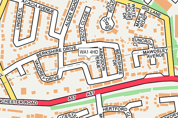 WA1 4HD map - OS OpenMap – Local (Ordnance Survey)
