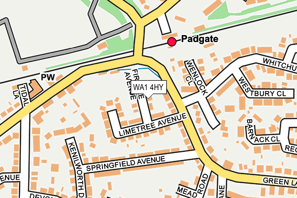 WA1 4HY map - OS OpenMap – Local (Ordnance Survey)