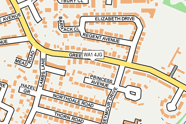 WA1 4JG map - OS OpenMap – Local (Ordnance Survey)