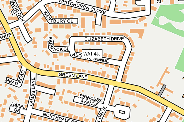 WA1 4JJ map - OS OpenMap – Local (Ordnance Survey)