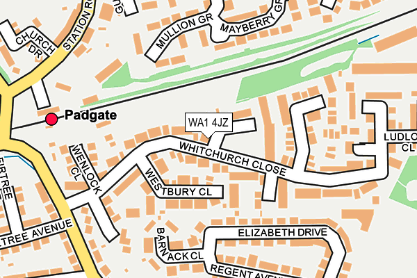 WA1 4JZ map - OS OpenMap – Local (Ordnance Survey)