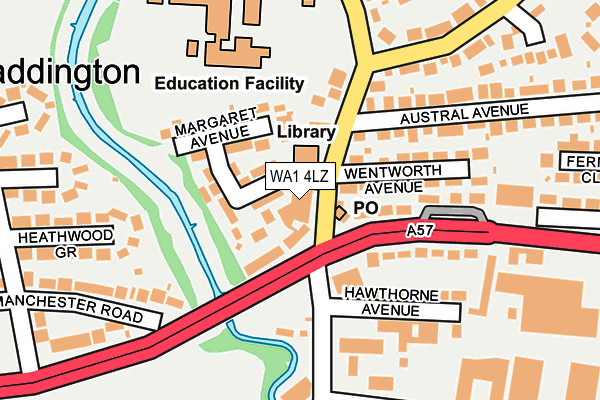 WA1 4LZ map - OS OpenMap – Local (Ordnance Survey)