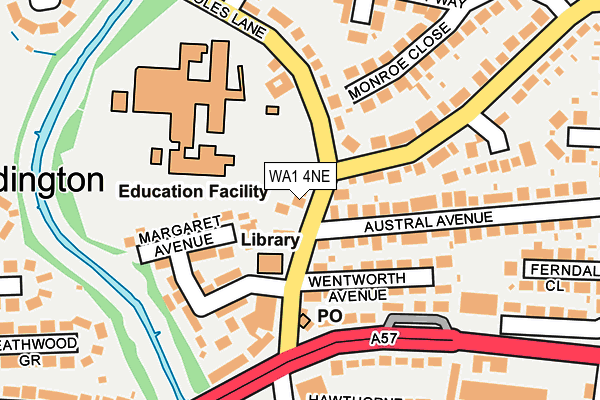 WA1 4NE map - OS OpenMap – Local (Ordnance Survey)