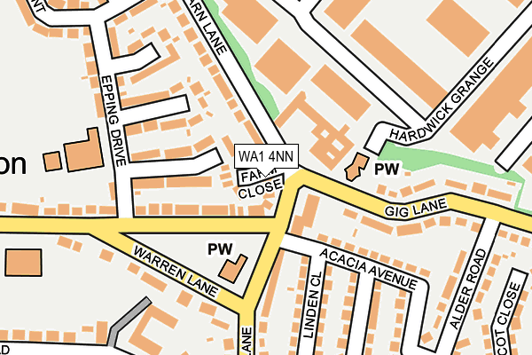 WA1 4NN map - OS OpenMap – Local (Ordnance Survey)