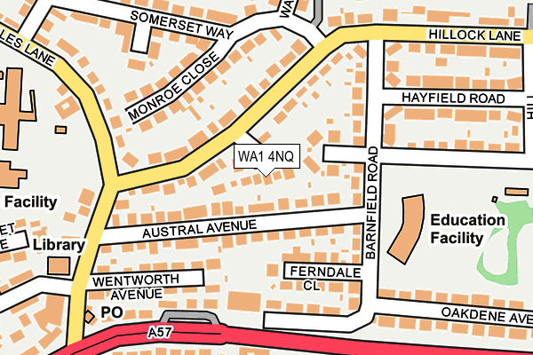 WA1 4NQ map - OS OpenMap – Local (Ordnance Survey)