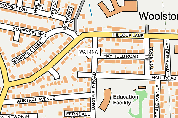 WA1 4NW map - OS OpenMap – Local (Ordnance Survey)
