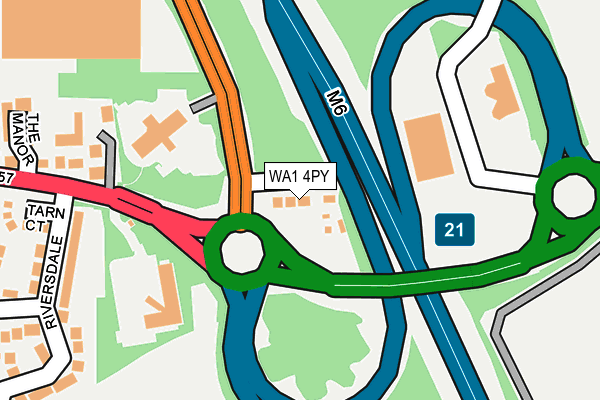 WA1 4PY map - OS OpenMap – Local (Ordnance Survey)