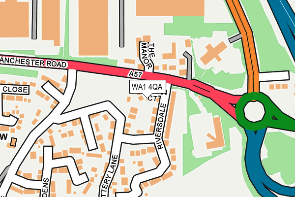WA1 4QA map - OS OpenMap – Local (Ordnance Survey)