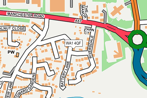 WA1 4QF map - OS OpenMap – Local (Ordnance Survey)
