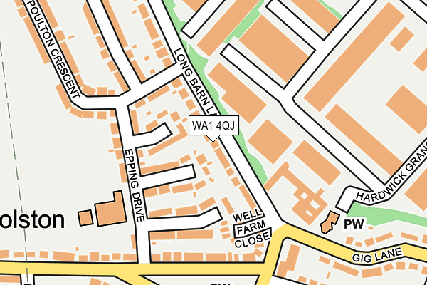 WA1 4QJ map - OS OpenMap – Local (Ordnance Survey)