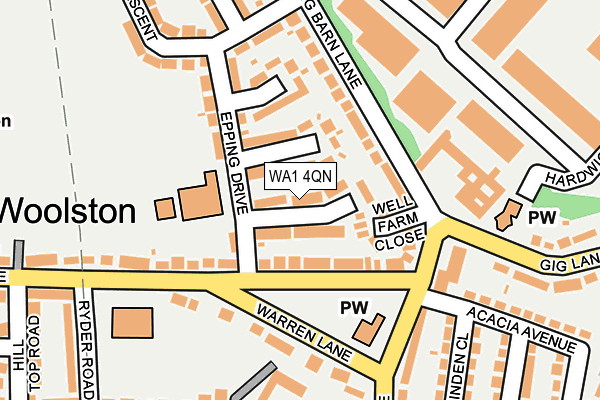 WA1 4QN map - OS OpenMap – Local (Ordnance Survey)