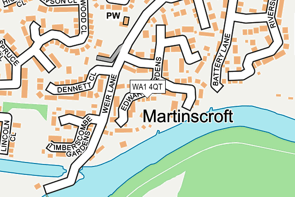 WA1 4QT map - OS OpenMap – Local (Ordnance Survey)