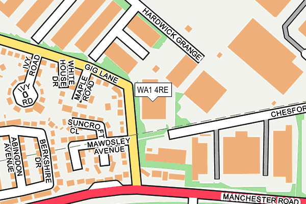 WA1 4RE map - OS OpenMap – Local (Ordnance Survey)