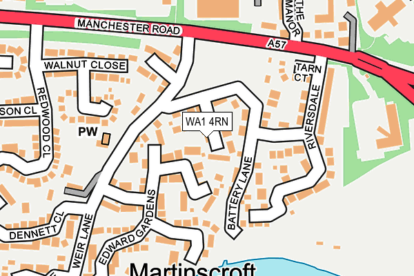 WA1 4RN map - OS OpenMap – Local (Ordnance Survey)