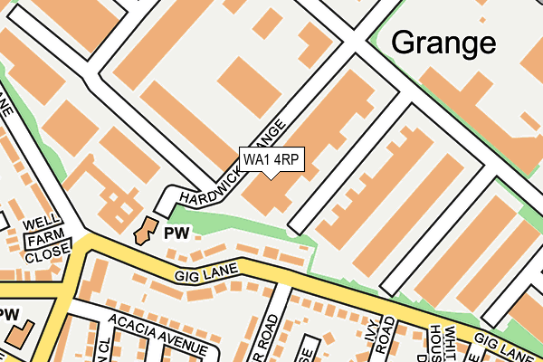 WA1 4RP map - OS OpenMap – Local (Ordnance Survey)